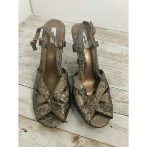 Women’s Open Toe Shoes Brown Slingback Wedge Heels Size 6.5 Sandals